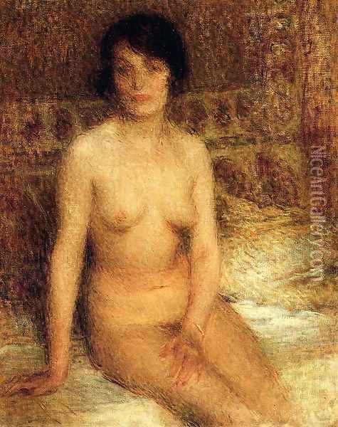 A Seated Nude Oil Painting - Ernest Joseph Laurent