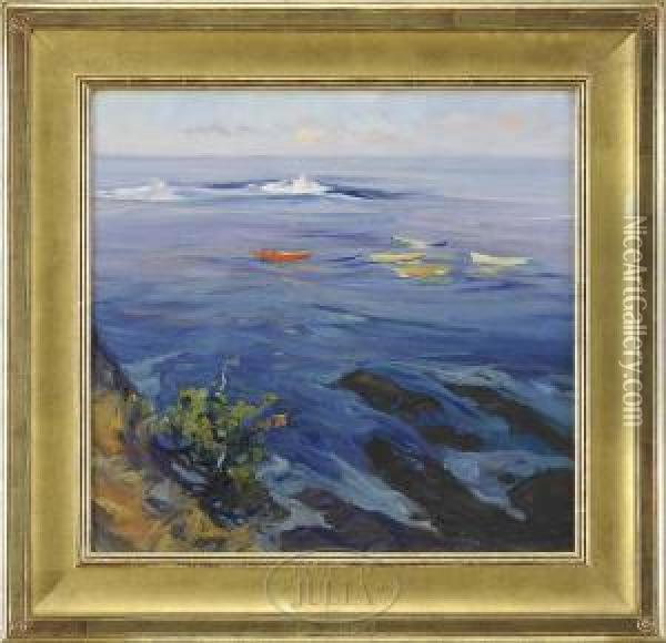 Boats, Perkins Cove Oil Painting - Charles Herbert Woodbury