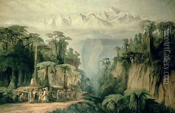 Mount Kanchenjunga from Darjeeling West Bengal Oil Painting - Edward Lear