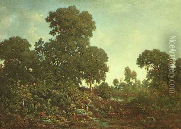 Springtime Oil Painting - Etienne-Pierre Theodore Rousseau