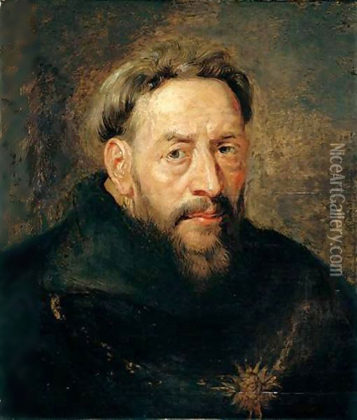 Portrait Of A Capuchin Monk, Head And Shoulders, Wearing A Chain Oil Painting - Peter Paul Rubens