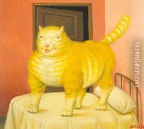 The Cat 1994 Oil Painting - Fernando Botero