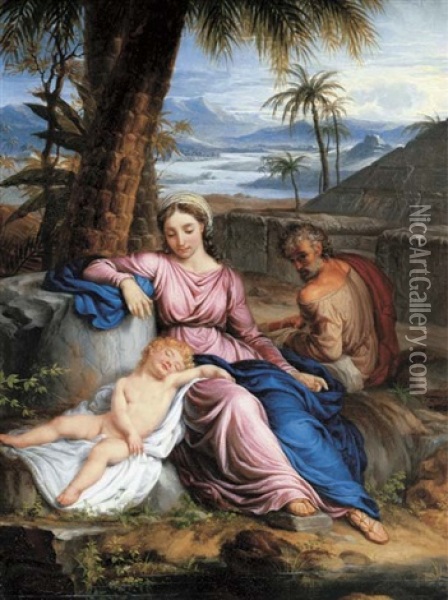 The Rest On The Return From Egypt Oil Painting - Anton Raphael Mengs