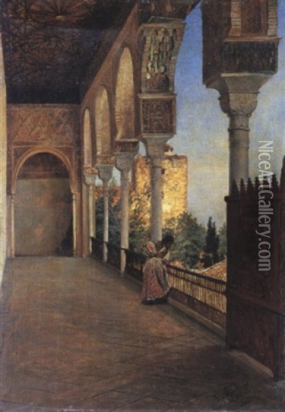 In Der Alhambra, Granada Oil Painting - Felix Possart
