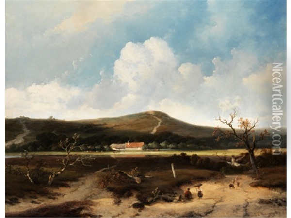 Landschaft Mit Hirtenfamilie Oil Painting - Johannes Franciscus Hoppenbrouwers