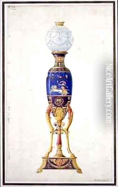 Design for a Porcelain Lamp Oil Painting - Jean Baptiste Dedeban