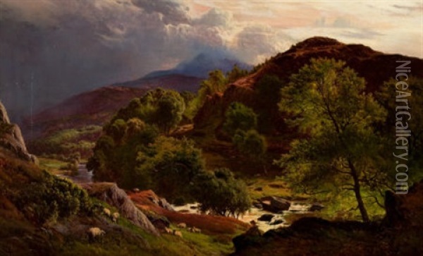 The River Llugwy At Capel Curig Oil Painting - Sidney Richard Percy