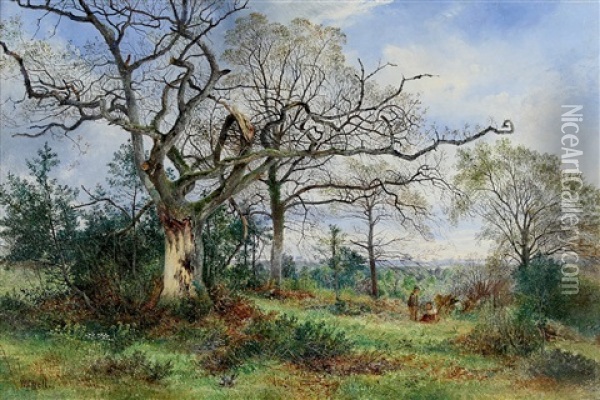 Pre-raphaelite Landscape Oil Painting - William Page Atkinson Wells
