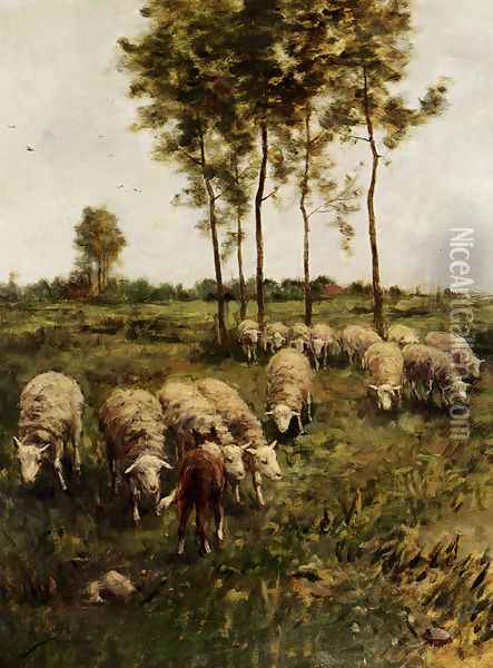 Watching The Flock Oil Painting - Anton Mauve