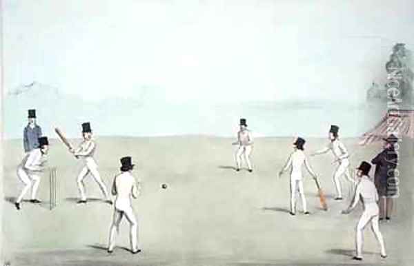 Vacation Amusement No 3 Cricket A Long Innings Oil Painting - John (H.B.) Doyle