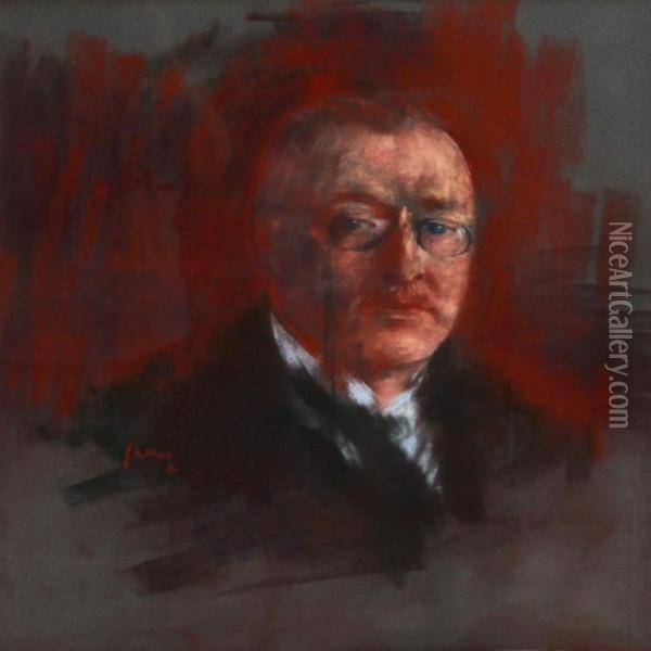 Portrait Of A Gentleman Oil Painting - Edvard Anders Saltoft