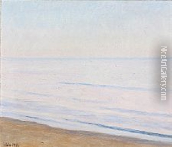 Beach Scene, Presumably From Skagen Oil Painting - Einar Hein