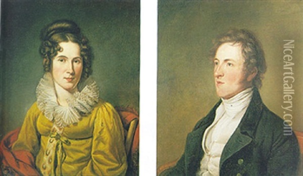 Portraits: Mr. And Mrs. Charles Linnaeus Peale Oil Painting - Charles Willson Peale