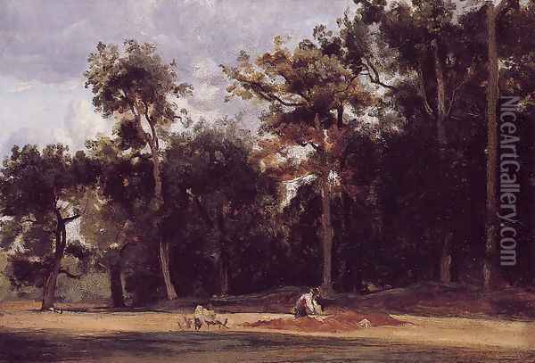 The Paver of the Chailly Road Oil Painting - Jean-Baptiste-Camille Corot
