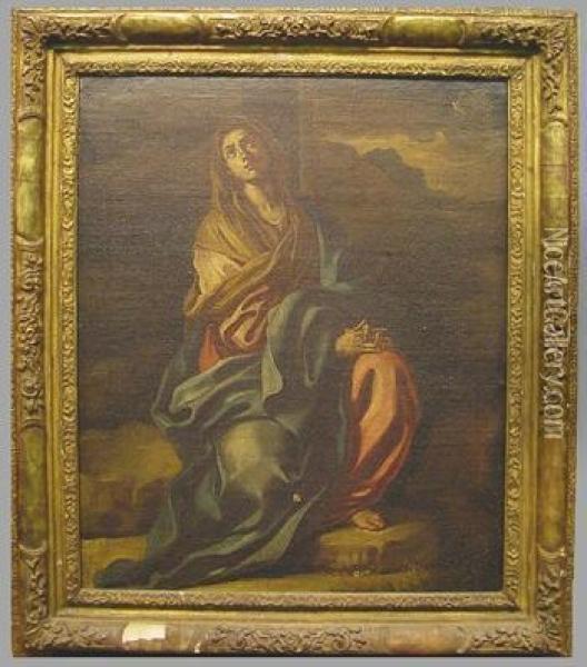Virgin At The Cross Oil Painting - Francesco Solimena