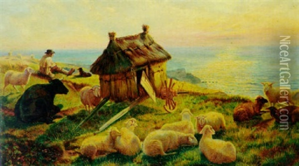 Country Scene Near Boulogne Sur Mer Oil Painting - Henry William Banks Davis