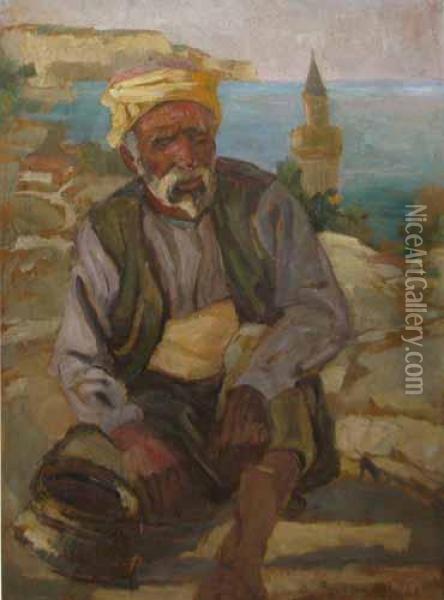 Tatar La Balcic Oil Painting - Virgil Condoiu