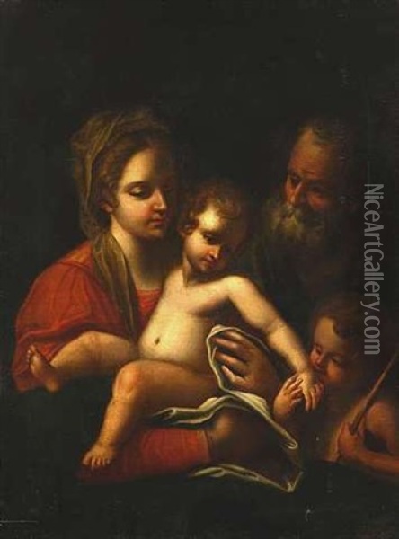 Die Heilige Familie Mit Dem Johannesknaben Oil Painting -  Correggio