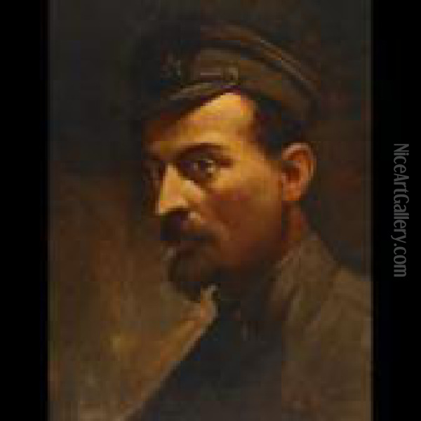 Portrait Of Felix Dzerzhinsky Oil Painting - Ilya Efimovich Efimovich Repin
