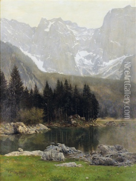 Gebirgssee Oil Painting - Viktor Mytteis