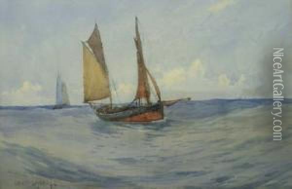 Scarborough Yawl Oil Painting - Ernst Dade