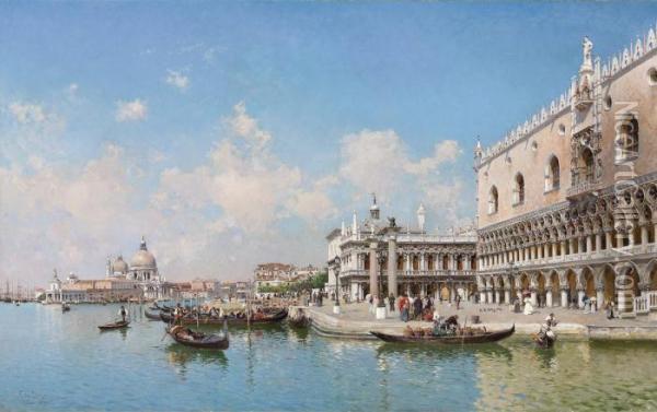 The Doge's Palace And Santa Maria Della Salute Oil Painting - Federico del Campo