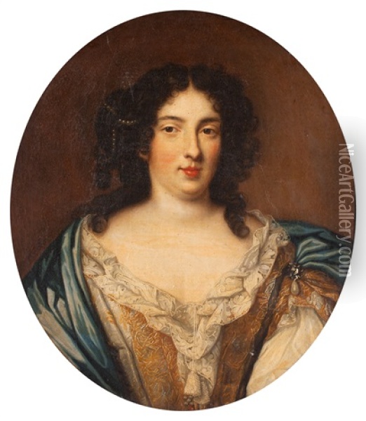 Kvinnoportratt, Brostbild Oil Painting - Martin (Martinus I) Mytens