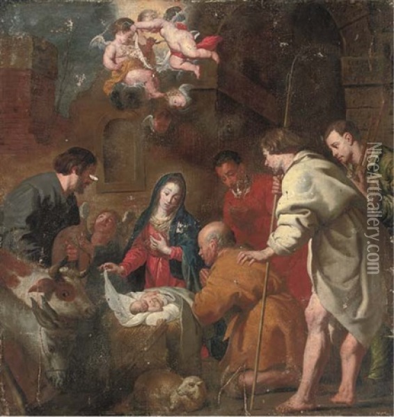 The Adoration Of The Shepherds Oil Painting - Jacob Oost the Elder