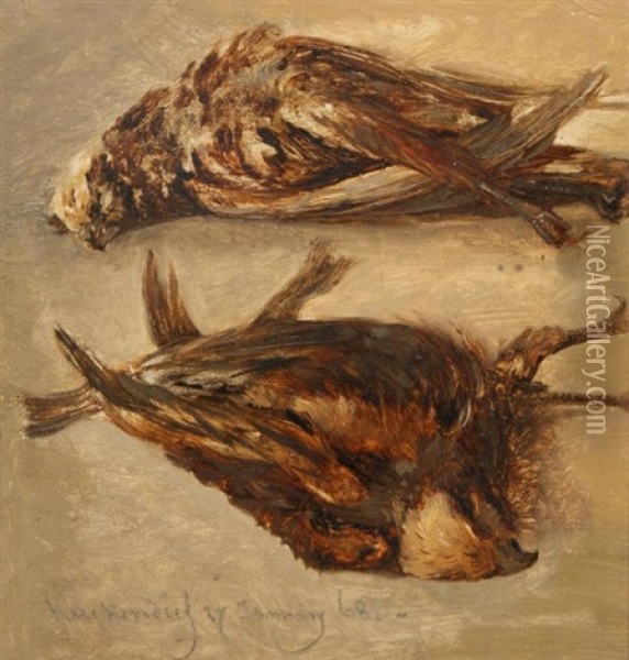 Jachtstilleven Met Twee Dode Vogels Oil Painting - Johannes (Jan) Tavenraat