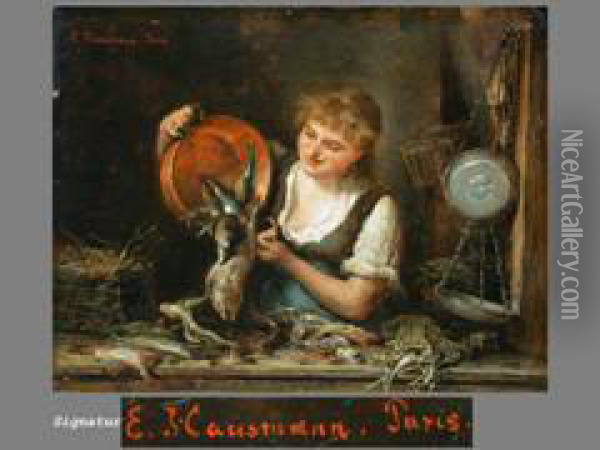 Die Fischverkauferin Oil Painting - Ernst Hausmann