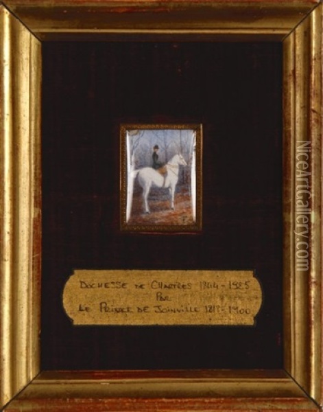 Portrait A Cheval De La Princesse Francoise D'orleans, Duchesse De Chartres Oil Painting - Francois d' Orleans