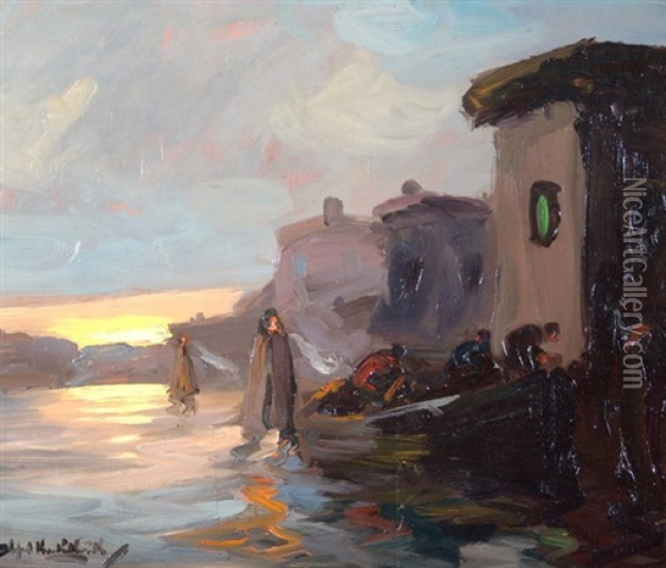 Lobos De Mar Oil Painting - Stephen Robert Koekkoek
