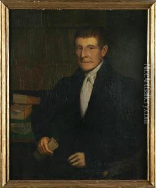 A Portrait Of A Gentleman Oil Painting - Erastus Salisbury Field