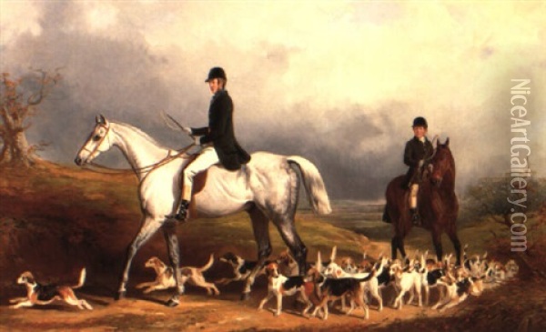 Hunting Scene Oil Painting - William Barraud