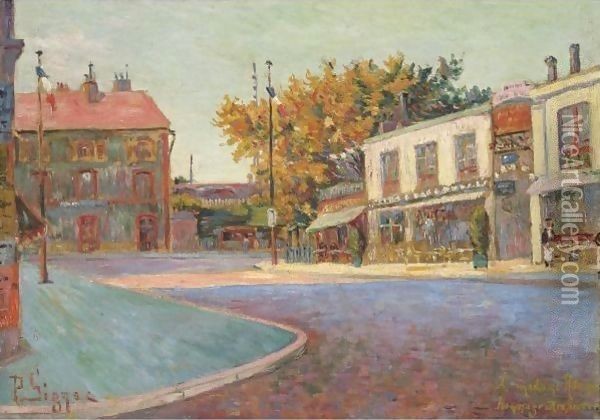 Rue De La Station, Asnieres Oil Painting - Paul Signac