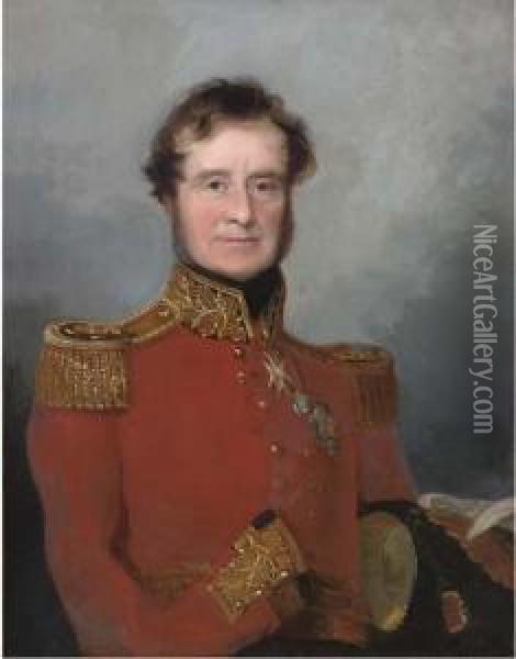 Portrait Of Lord Fitzroy James Henry Somerset Oil Painting - Andrew Morton