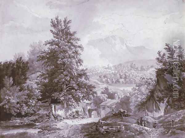 La scierie de Sierne pres de Geneve Oil Painting - Wolfgang-Adam Toepffer