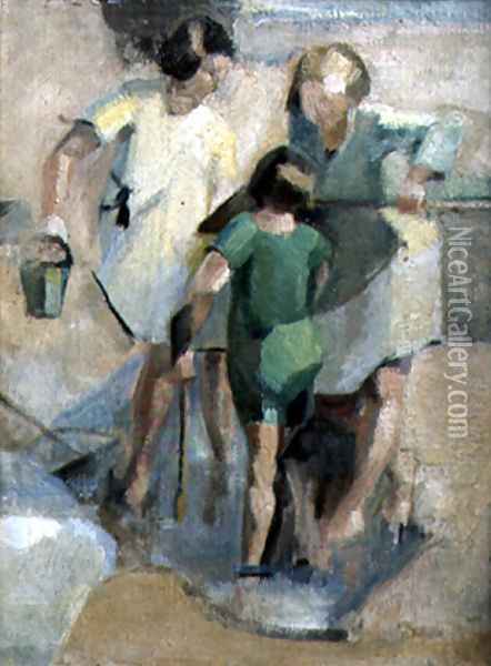 Shrimpers Oil Painting - Helen Ainslie Wingate
