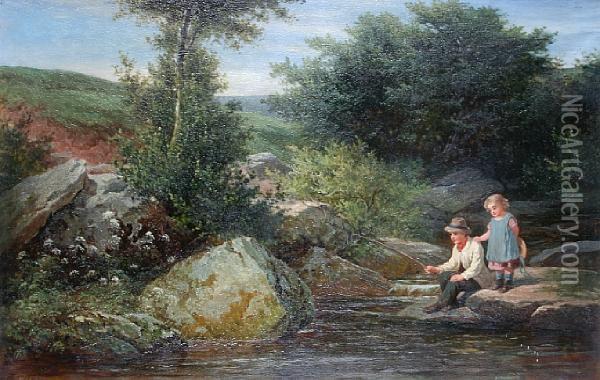 The Young Angler Oil Painting - Edward Holmes