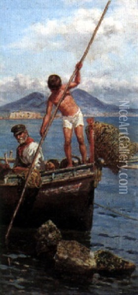 Young Boy And Fisherman Oil Painting - Edoardo Matania