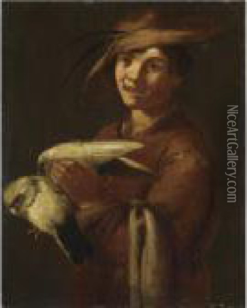 Ragazzo Con Poiana Oil Painting - Giacomo Francesco Cipper
