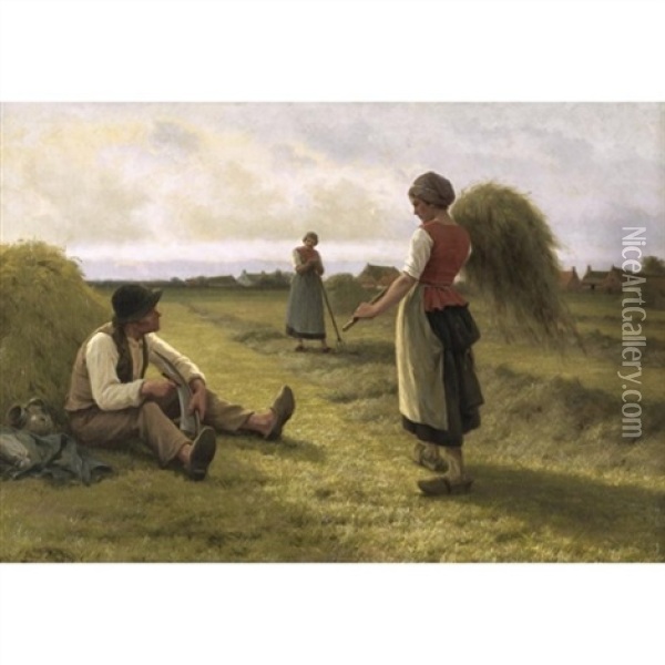 Harvest Oil Painting - Frans Pieter Lodewyk van Kuyck