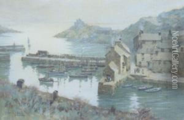 Harbour Front Oil Painting - Herbert E. Butler