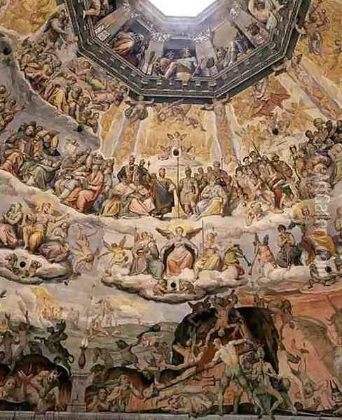 The Last Judgement, detail from the cupola of the Duomo, 1572-79 6 Oil Painting - Giorgio Vasari