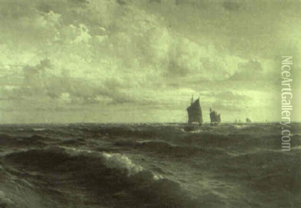 Return Of The Fishing Smacks Oil Painting - Henry Moore