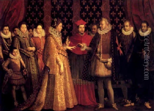 The Proxy Marriage Of Maria De' Medici And Henry Iv Of      France Oil Painting - Jacopo (da Empoli) Chimenti