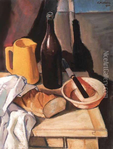 Still life with Jug 1926 Oil Painting - Valer Ferenczy