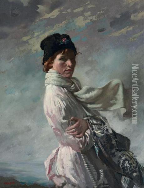 Portrait Of The Artist's Wife Oil Painting - Sir William Newenham Montague Orpen