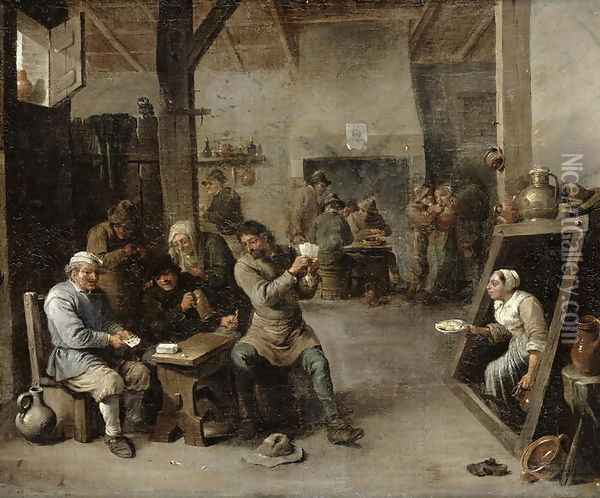 The Card Players 2 Oil Painting - David The Younger Teniers