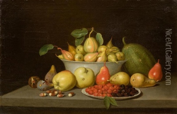 Fruchtestillleben Oil Painting - Jacob Samuel Beck